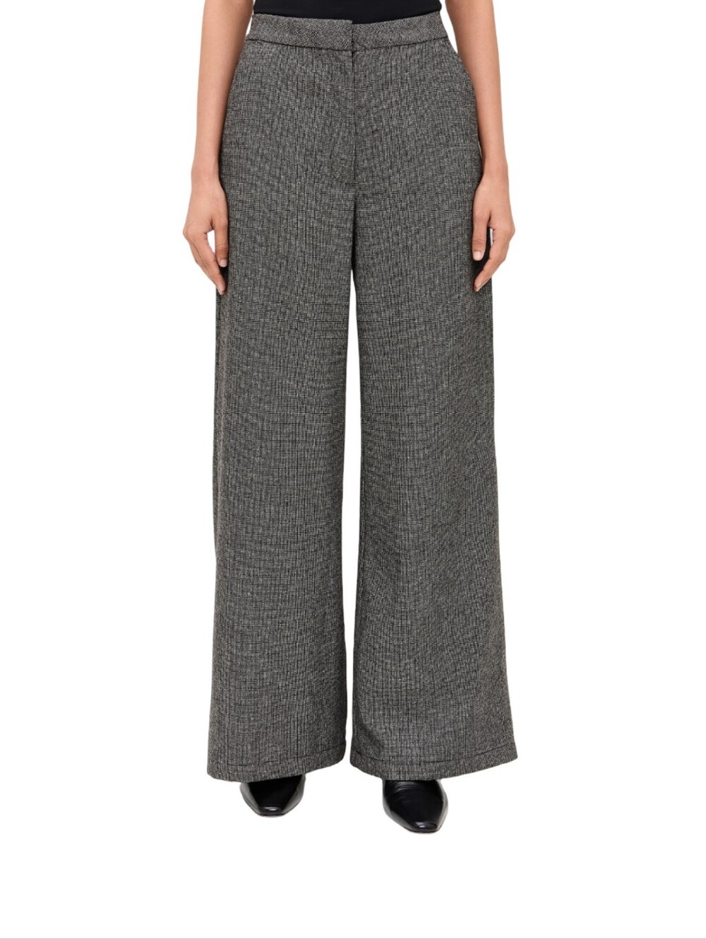Ann Taylor Heathered Grey Wide-Leg Wool Blend Academia Career Work Pants Size 6